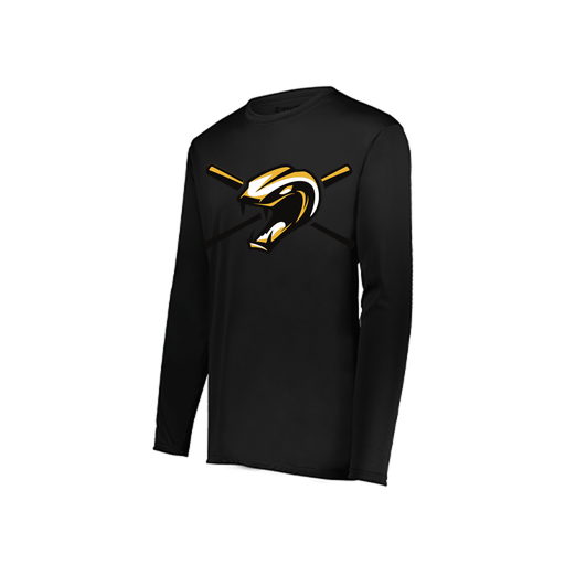 [222822.080.XS-LOGO1] Men's LS Smooth Sport Shirt (Adult XS, Black, Logo 1)