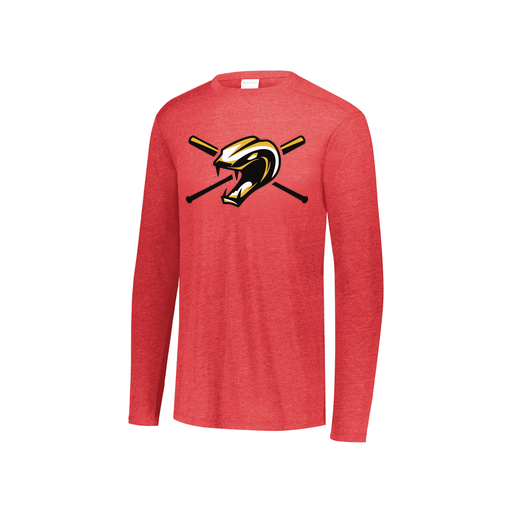 [FTLCUBRD-YS-LOGO1] Decker Youth Tri-Blend T-Shirt - Long Sleeve (Youth S, Red, Logo 1)